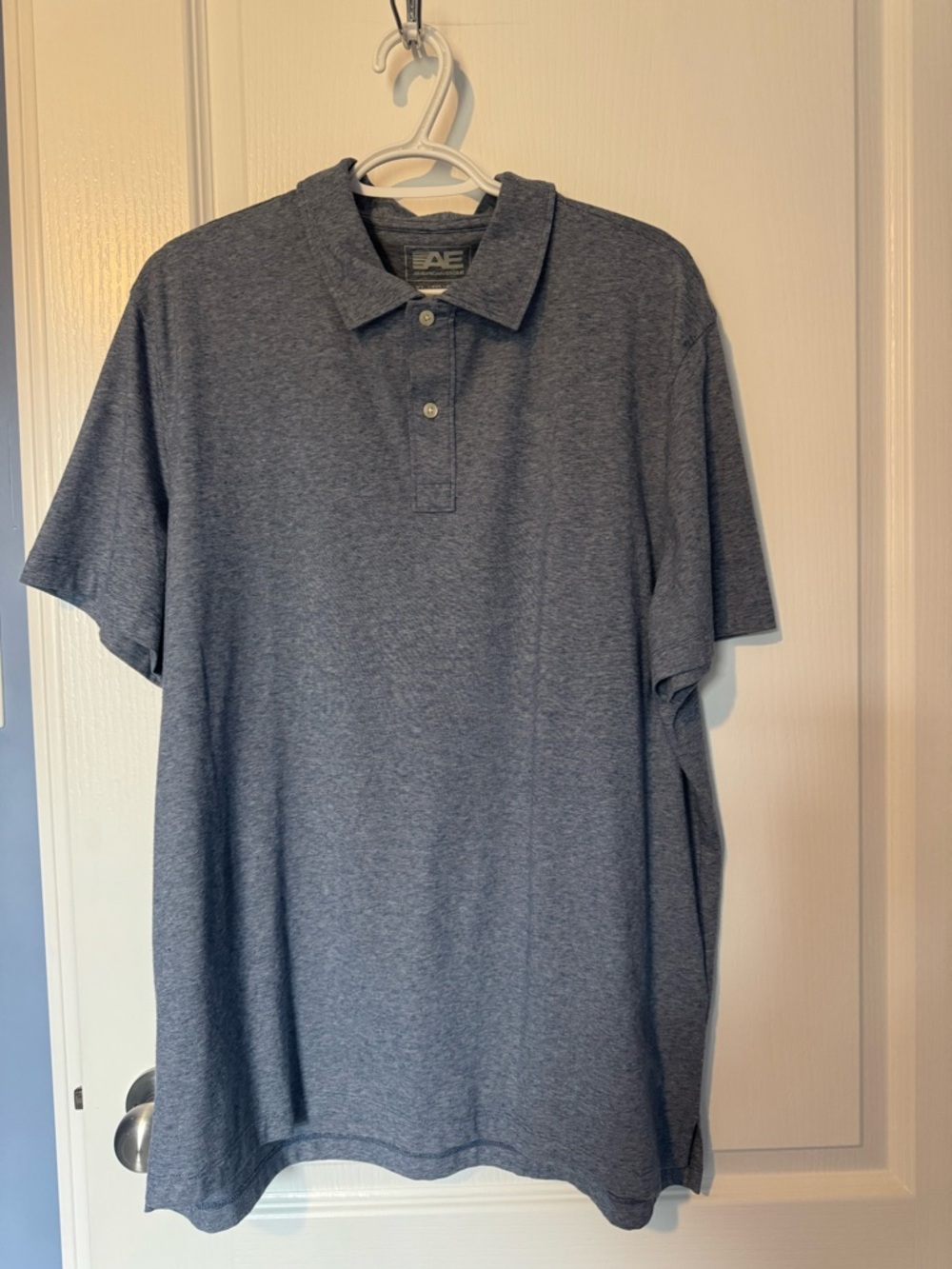 American Eagle Outfitters Heather Navy Polo